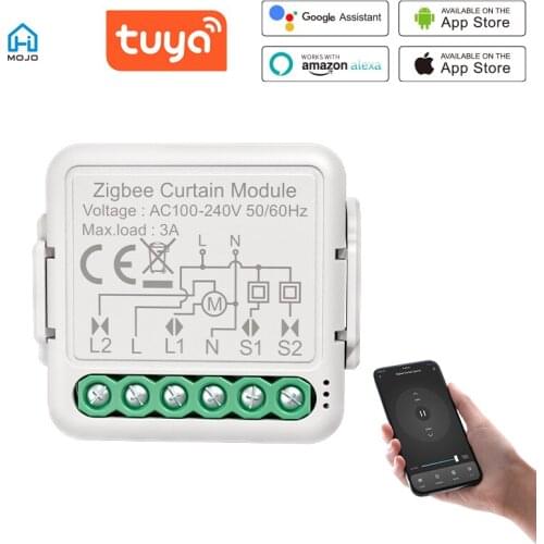 HIMOJO Tuya Wifi ZigBee Curtain Switch Module Intelligent Home Change Module Mobile APP Remote Controls Control Voice Control