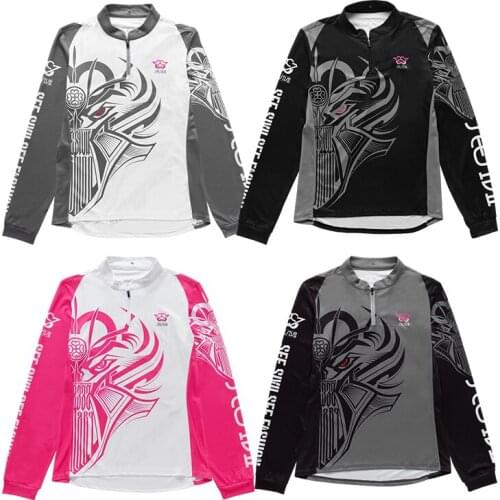 ECOODA Ice silk long sleeve breathable semi-zip fishing suit, pink and black round collar T-shirt for men and women, size S-4XL