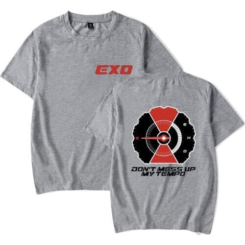 Kpop EXO Kay Sehun Xiumin Baekhyun Terra Sticker T-shirt Women T-shirt Women EXO Tshirt Harajuku Fans Top Tee Summer T Shirt Top