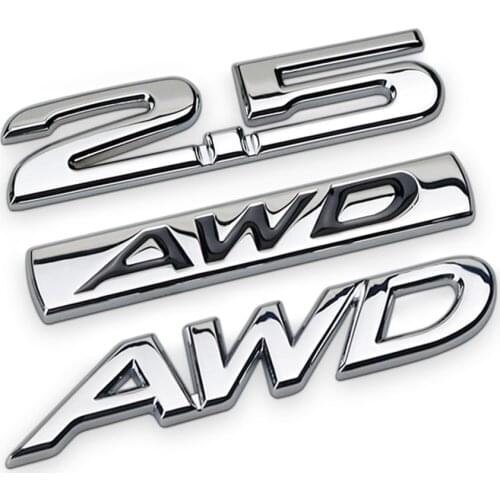 3D Metal AWD Letter 2.5 Number Car Sticker Emblem Car Side Fender Rear Trunk Badge Auto Decals For Atenza Mazda Accessories