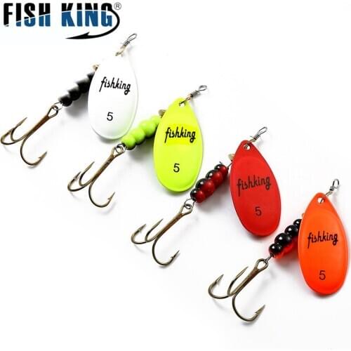 Metal Fishing Lure Spinner Baits 1#/2#/3#/4#/5# Hard Baits Spoon Lures With Treble Hooks Arttificial Bass Pike Bait 9 colors