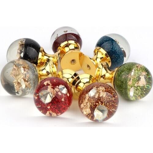 Fashion Creative Acrylic Underwater World drawer shoe cabinet tv cabinet knob gold kitchen cabinet cupboard dresser door handle