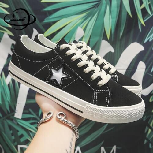 Size 39-44 Mens Vulcanize Shoes Spring Autumn Male Canvas Lace-Up Shallow Star Solid Color Comfortable Man Footwear H36