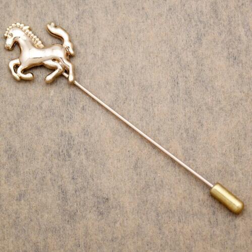 Men Gold Horse Pony Bronco Rodeo Lapel Pin Brooch Tie Hat Scarf Stick Pin Badge Jewelry