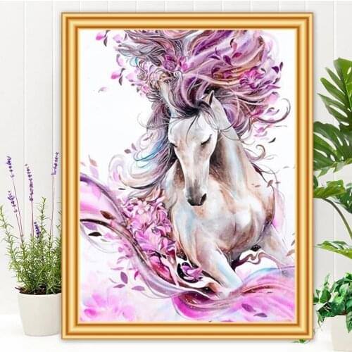 5D DIY Diamond Painting Horse Cross Stitch Kit Full Drill Square Embroidery Mosaic Art Picture of Rhinestones Home Decor Gift