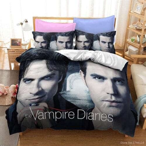 3D Printed TV Series The Vampire Diaries Duvet Cover Set Twin Full Queen King Size Bedding Set Quilt Cover Set Bedclothes Gift