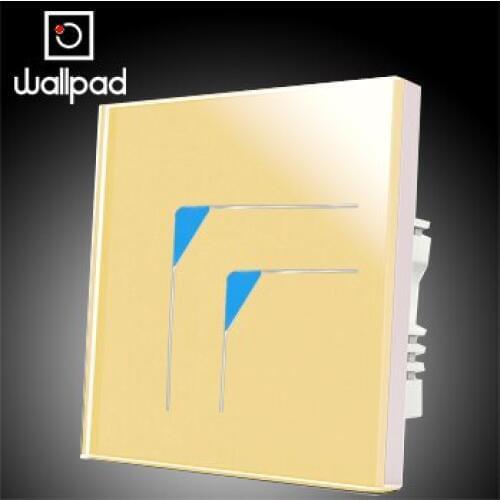 Wallpad Luxury 2 Gangs 2 Way Glass Touch Wall Light Switches Panel,Gold Touch LED Switch, 10A 110~250V 220V