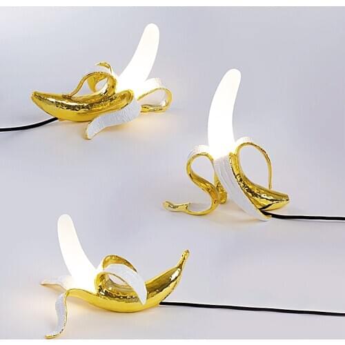 Banana desk lamp Nordic post modern bedroom bedside resin seletti banana designer decorative lamps