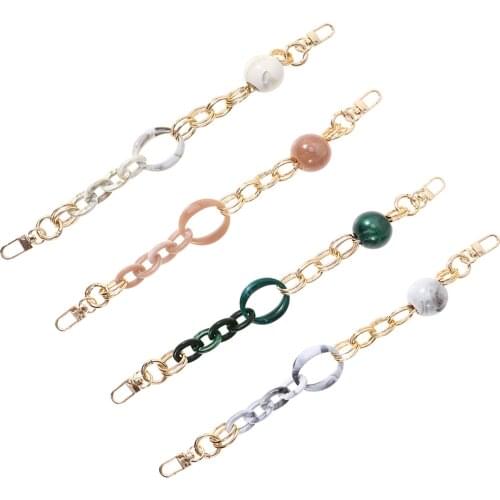 New Fashion Woman Handbag Accessory Chain Detachable Replacement Bead Shoulder Straps Women DIY Clutch Resin Handle Chains