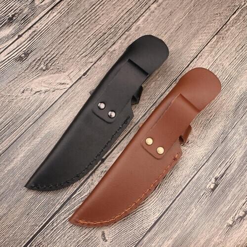 Outdoor Scabbard Cowhide Knife Set Universal Hunting Scabbard Blade Closur Sheath Leather Button with Bonded Machete Cover