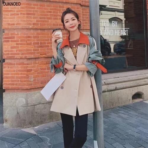 OUKNOEO Women's Short Trench Coats