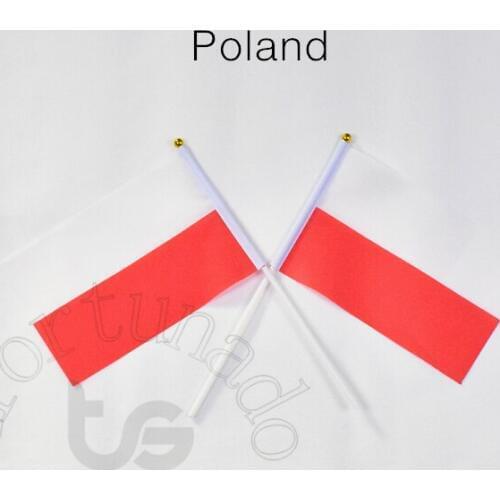 Poland 14*21cm flag Banner hand waving National flag Home Decoration flag banner