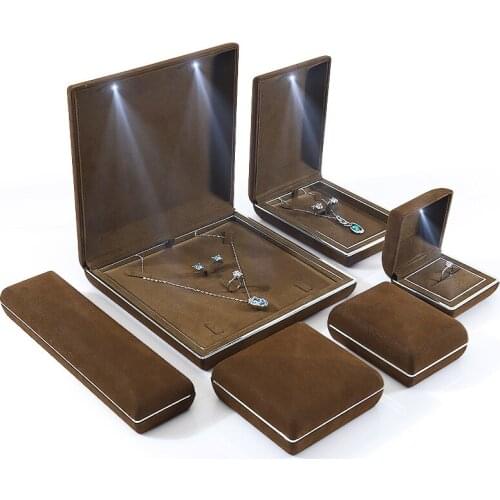 2021 LED light Portable Jewelry Organizer Travel Case Multifunction Ring Necklace Earring Display Storage Gifts Box