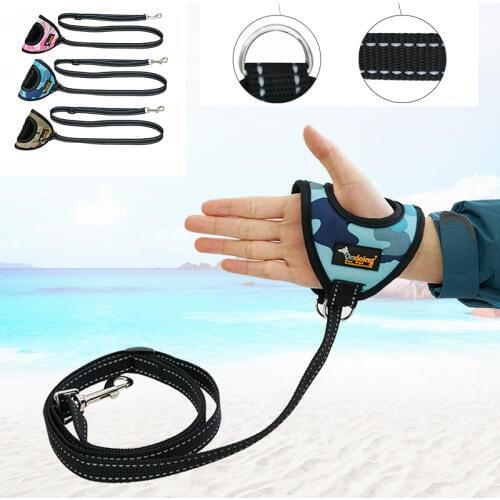 Pet Dog Leash Rope Nylon Training Reflective Lead Dogs Walk Running Leash Cat Strap Traction Dog Harness Collar Glove Type Lead