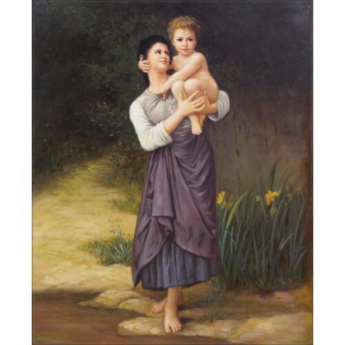 Handmade Oil painting reproduction by Bouguereau, Adolphe William Mother and Child, 1887