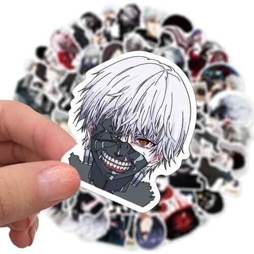 10/30/50pcs Japan Tokyo Ghoul Anime Stickers Laptop Luggage Suicase Skateboard Fridge Phone Waterproof Stickers Kids Gift Decal