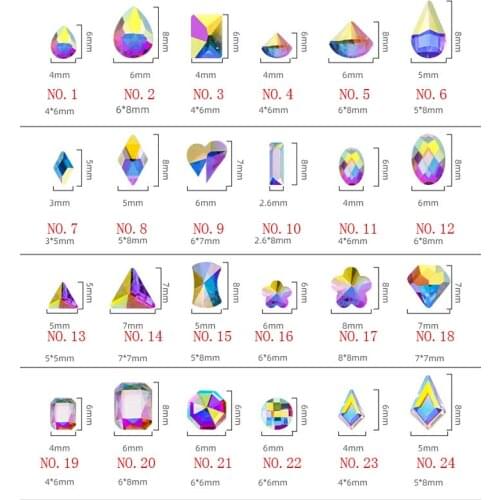 Swarovsky New Multi-Size Nail Rhinestones 3D Crystal AB DIY Nail Art Decorations Crystal Diamond Gem 3D Glitter Nail Beauty