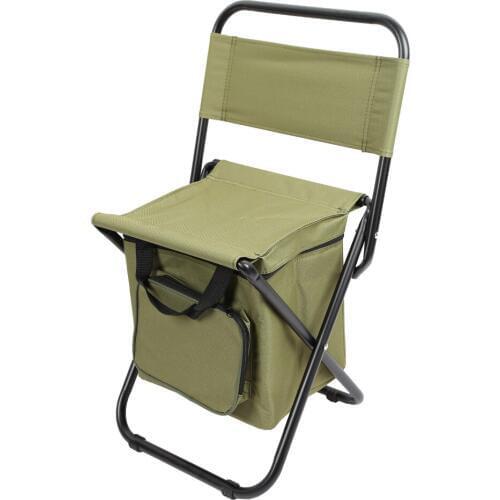 Outdoor Folding Backrest Camping Fishing Chair Stool Portable Backpack with Cooler Insulated Picnic Bag Hiking Seat Bag X56A