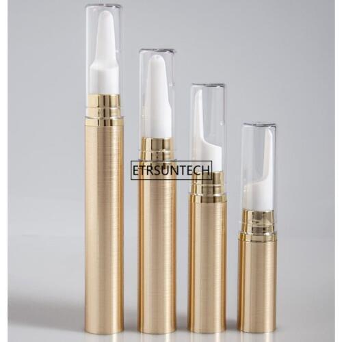500pcs 5ml/10ml gold silver eye cream vacuum flask AS plastic Airless Pump Eye cream bottle Cream emulsion bottle F3804