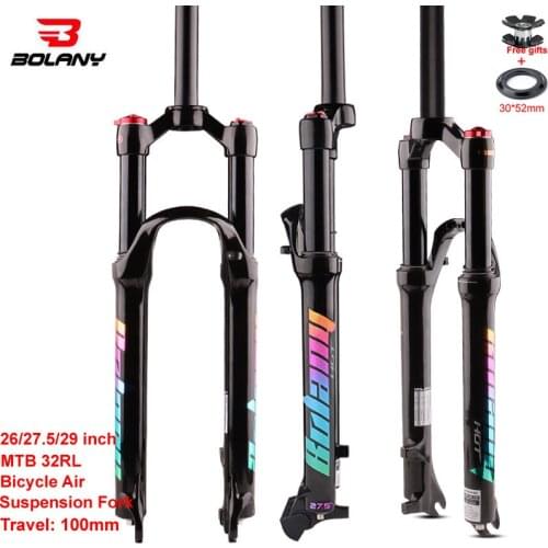 Bolany Suspension MTB Bicycle Air Fork 26/27.5/ 29 inch Aluminum Alloy Air Straight Quick Release Forks For Bicycle Accessories