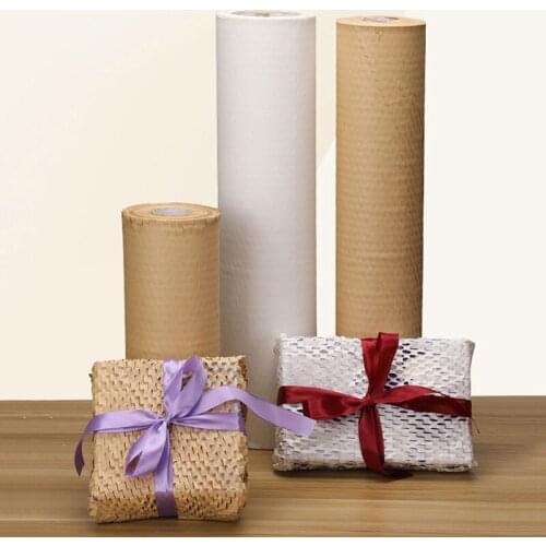 20/50m Vintage Kraft Wrapping Paper Honeycomb Cushioning Wrap Roll Gift Packing Material Packaging Paper Decorative