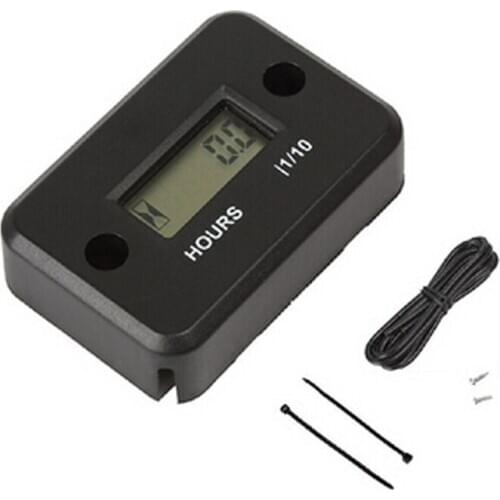 Waterproof Motorcycle Bike Hour Meter Gauge Digital LCD ATV Motorcycle Timer for 4 Stroke Gas Engine