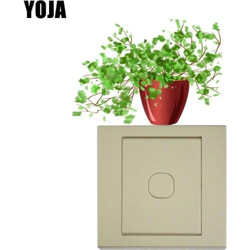 YOJA Beautiful Potted Plants For Home Decoration Switch Sticker Creative Beautiful Design PVC Wall Decal 8SS0547