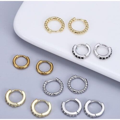 1PC CZ Zircon Small Hoop Ear Piercing Helix Cartilage Tragus For Women Men Body Jewelry gifts