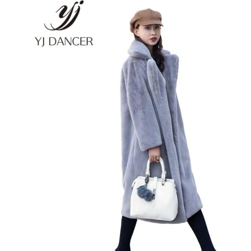 Winter Fashion New High Quality Rabbit fur coat Velvet Fur Coat Long Fur Coat Female Loose Thick Warm Mink fur Teddy coat H0171