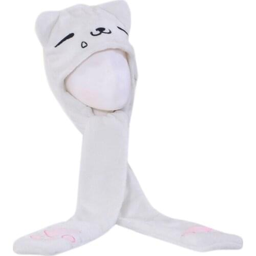 Winter Warm 3 In 1 Plush Hat Scarf Mitten Set Cartoon Anime Hooded Earflap Cap F42F