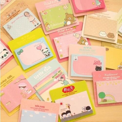 3pcs/lot Kawaii Cartoon 9 series message Notepad cheap Sticky note Note pads Memo Writing scratch pad office school supplies