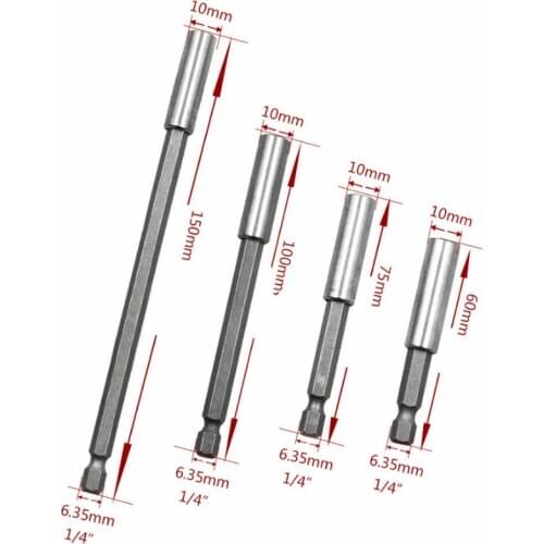 1PC 1/4" Hex Shank 60MM 75MM 100MM 150MM Magnetic Drill Bit Holder Extension Extender Screwdriver Extend Socket Bar Rod