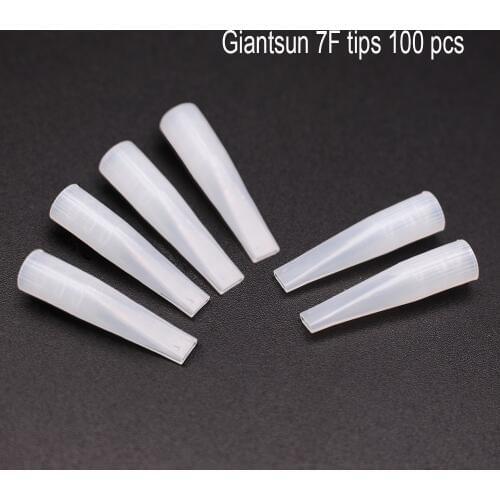 100pcs/lot 7 Flat Tattoo Tips Permanent Makeup Eyebrow/Eyeliner/Lips Giant Sun Machine Tattoo 7F Needle caps