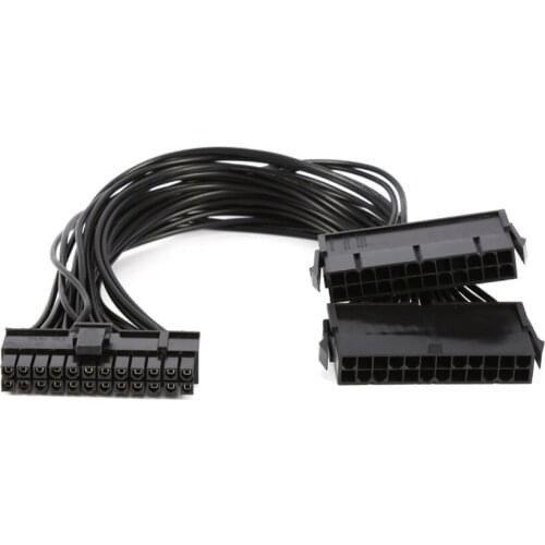 100PCS PCIE PCI-E express Power Cable 30cm Dual PSU Power for Mining 24Pin 24 pin 20+4pin Dual PSU for Bitcoin Mine