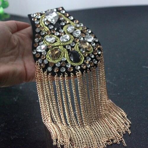 2pcs Handmade stage arena exhibition perform play show tassel big shoulder brooch epaulet /epaulettes badge knot pads