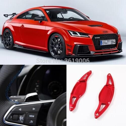 Fit For Audi TT RS 2017-20 2pcs Alloy Steering Wheel DSG Paddle Extension Shifters Cover No Logo