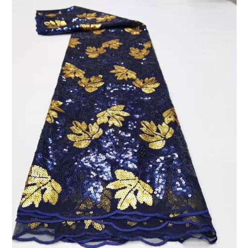 2021 High Quality Sequence French Nigerian Sequins Net African Tulle Mesh Lace Fabric For Dress 5 Yards/Lot TZ0823