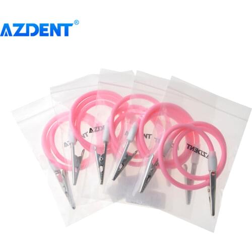 AZDENT 5PCS Dental Scarf Clip Silicone Lapel Bib Clips Colorful and Bead Chain Type