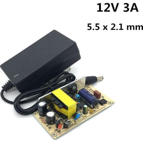 AC/DC Power Adapter Supply Charger 12V 3A US Plug 5.5mm x 2.1mm Switching 12 Volt Power Supply for led light lamp monitor