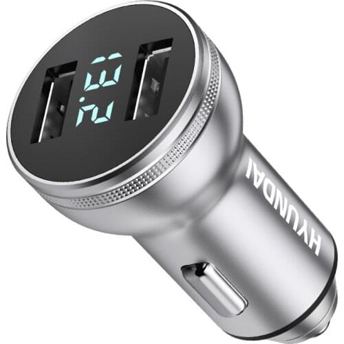 Car charger, mobile phone charger for car, dual USB4.8A car charging voltage display