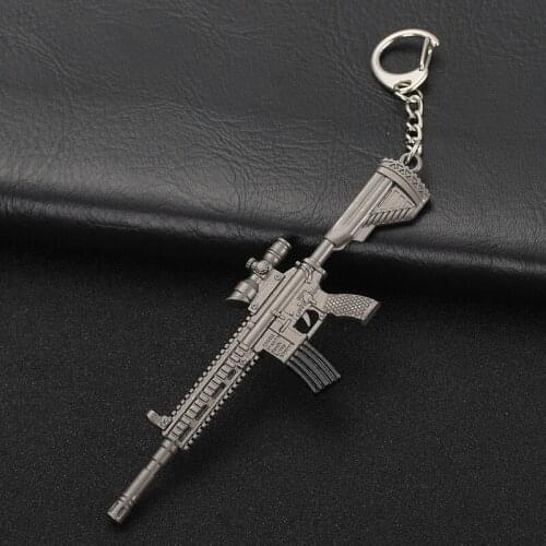 Game PUBGG-Playerunknowns Battlegrounds-Weapons Gun-Model Keychain Metal Alloy Keyring Holder For Souvenir Cosplay Props