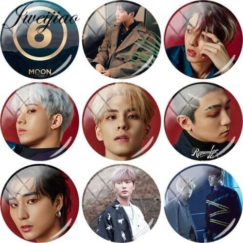 JWEIJIAO K-POP Day6 Album Photo Glass Cabochon Dome For DIY Brooch Keychain Demo Flat Back Making Findings