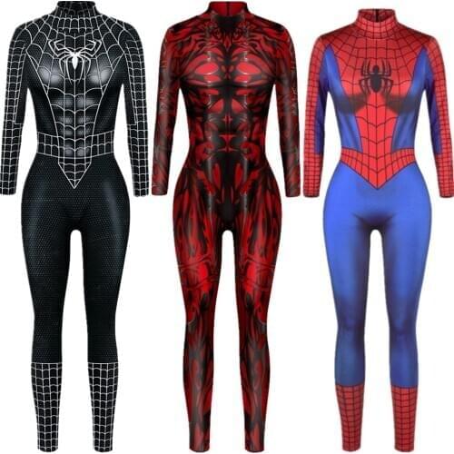 Superhero Sexy Jumpsuit Catsuit Character Eddie Brock Cosplay Costumes Halloween Women Bodysuit Fancy Dress