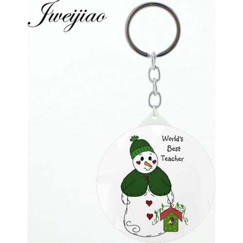 JWEIJIAO snowman teachers Purse Mirror keychain best gift Mini Round Decoration Travel Mirror for 2019 teahcers day FQ446