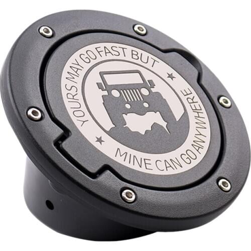 NEW-Metal Gas Cap Fuel Door Gas Tank Cover Fit for Jeep Wrangler JK Unlimited 07-17