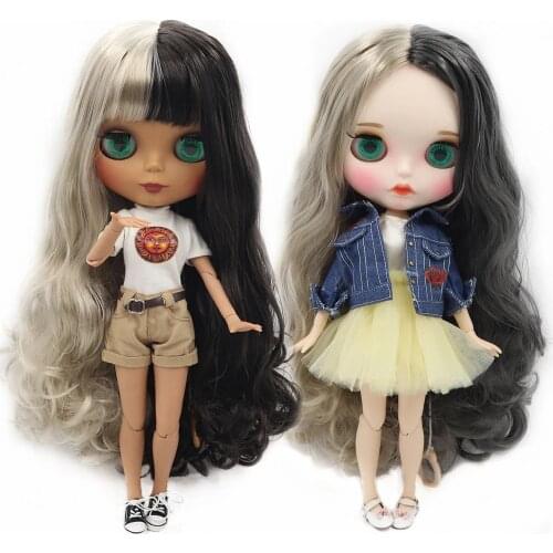 ICY DBS Blyth doll 1/6 bjd white skin and black skin nude joint body matte face colorful hair