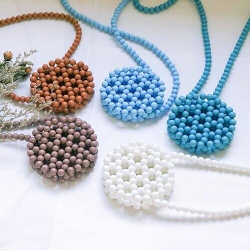 Summer Fashion MINI/mini Bead Bag Round Handmade Beaded Small Bag Casual Clothing with Decorative Small Bag Coin Purse