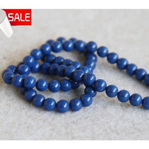 6mm Fashion Natural Dark Blue Chalcedony Beads Round Shape Stone Hand Made Loose Beads 15inch Jewelry Making Design Wholesale