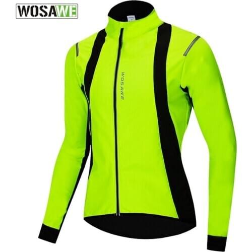 Wosawe Men Women Cycling Windbreaker Autumn Winter Windproof Waterproof Reflective Windstopper Cycling Jacket Bike Windjacket