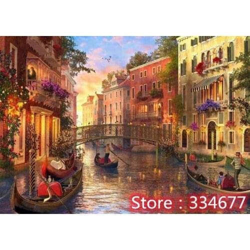 Sunset in Venice landscape Sewing kit Top Quality Embroidery Needlework 14CT Unprinted Art Cross Stitch Kits DIY Handmade Decor